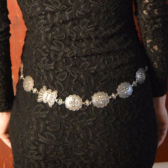 Accessories - Vintage 1950's Navajo Sterling Silver Concho Belt, 34"